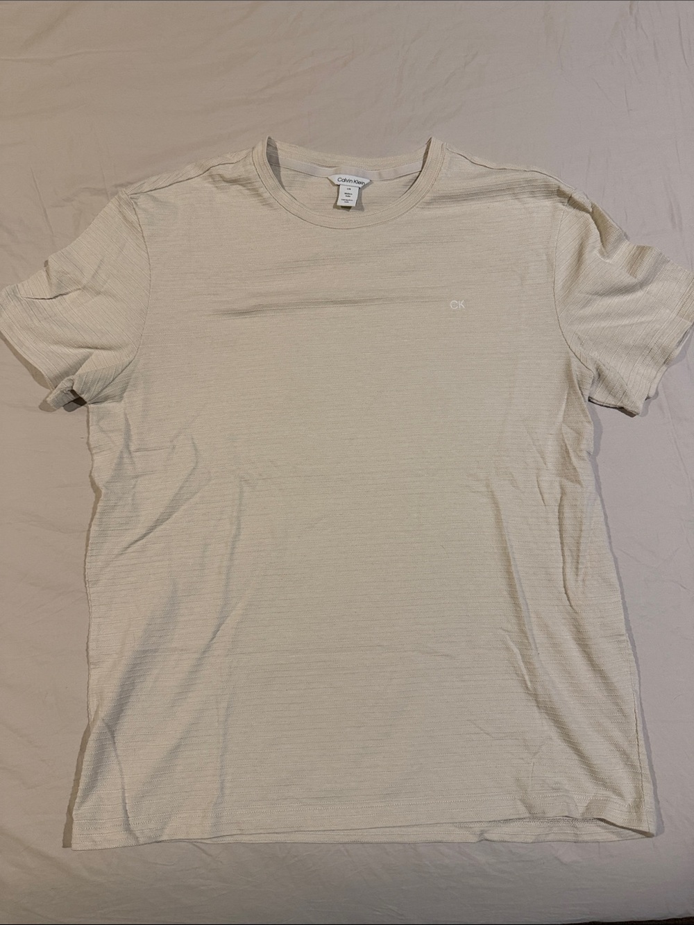 Calvin Klein Men’s Short Sleeve Crew Tee — Light Tan